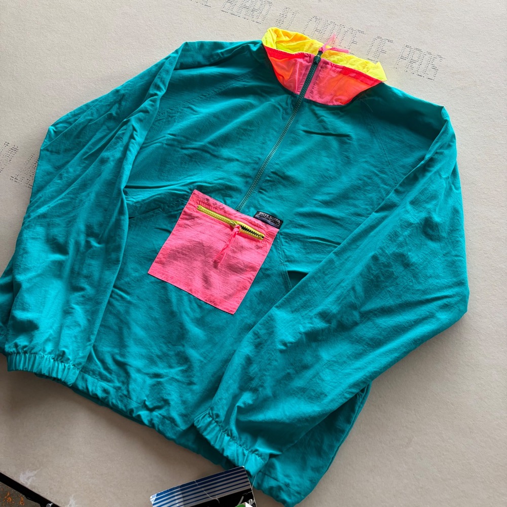 Vintage 90s White Sierra Colorblock Windbreaker Pullover Jacket